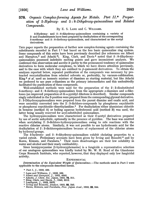 578. Organic complex-forming agents for metals. Part II. Preparation of 5-hydroxy- and 5 : 8-dihydroxy-quinoxalines and related compounds