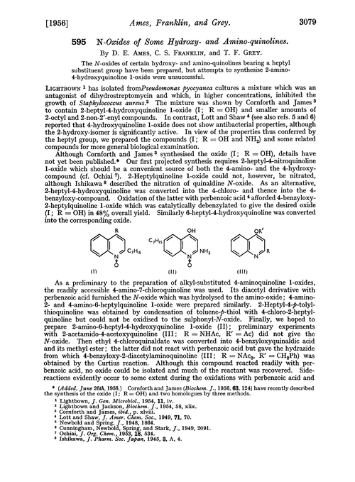595. N-oxides of some hydroxy- and amino-quinolines