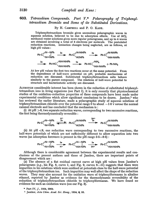 603. Tetrazolium compounds. Part V. Polarography of triphenyl-tetrazolium bromide and some of its substituted derivatives