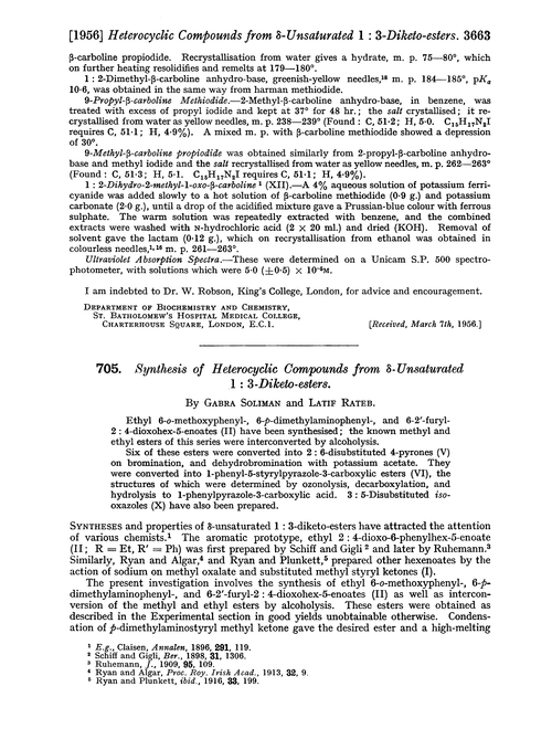 705. Synthesis of heterocyclic compounds from δ-unsaturated 1 : 3-diketo-esters