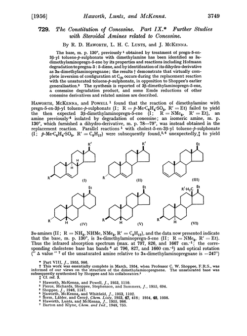 729. The constitution of conessine. Part IX. Further studies with steroidal amines related to conessine