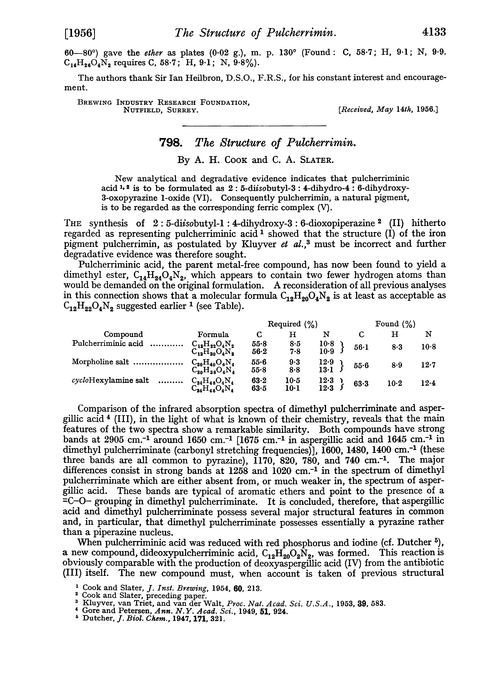 798. The structure of pulcherrimin