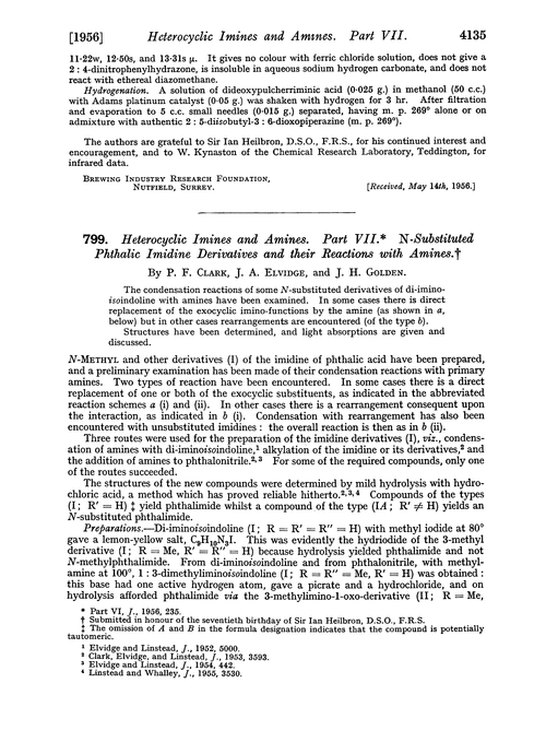 799. Heterocyclic imines and amines. Part VII. N-substituted phthalic imidine derivatives and their reactions with amines