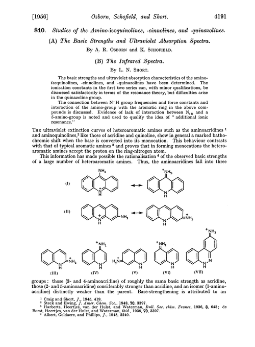 810. Studies of the amino-isoquinolines, -cinnolines, and -quinazolines