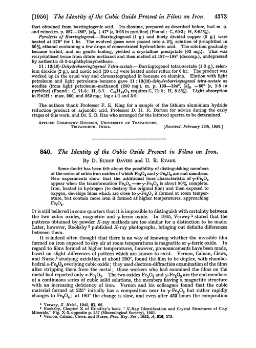 840. The identity of the cubic oxide present in films on iron