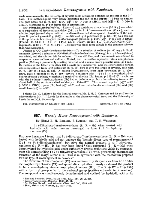 857. Wessely–Moser rearrangement with xanthones