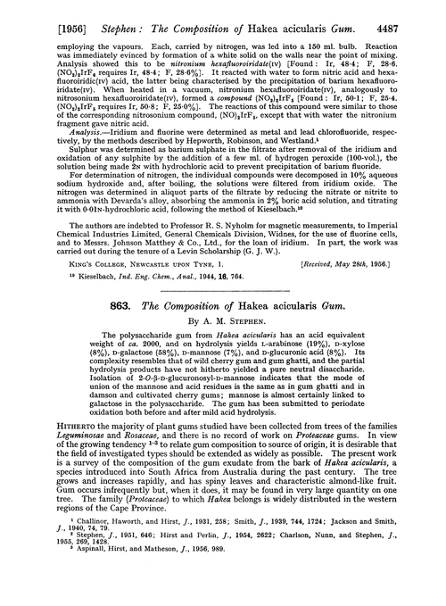 863. The composition of Hakea acicularis gum