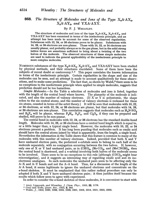 868. The structure of molecules and ions of the type X2A·AX2, X2A·AY2, and YXA·AXY