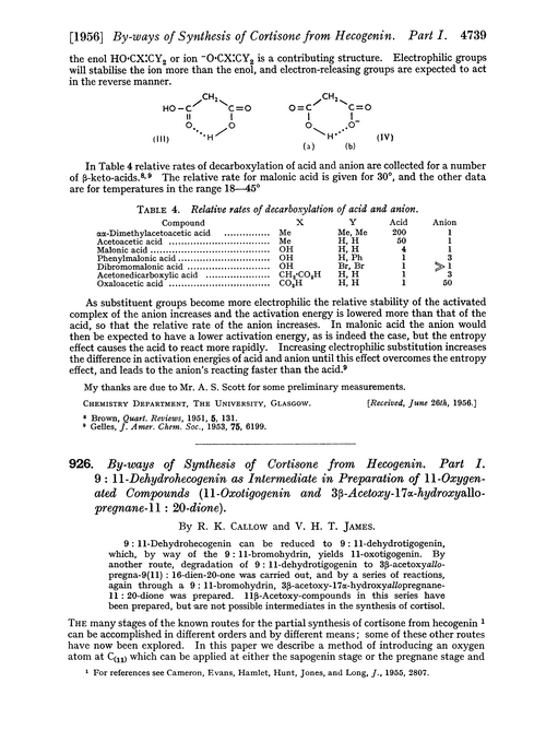 926. By-ways of synthesis of cortisone from hecogenin. Part I. 9 : 11-Dehydrohecogenin as intermediate in preparation of 11-oxygenated compounds (11-oxotigogenin and 3β-acetoxy-17α-hydroxyallo-pregnane-11 : 20-dione)