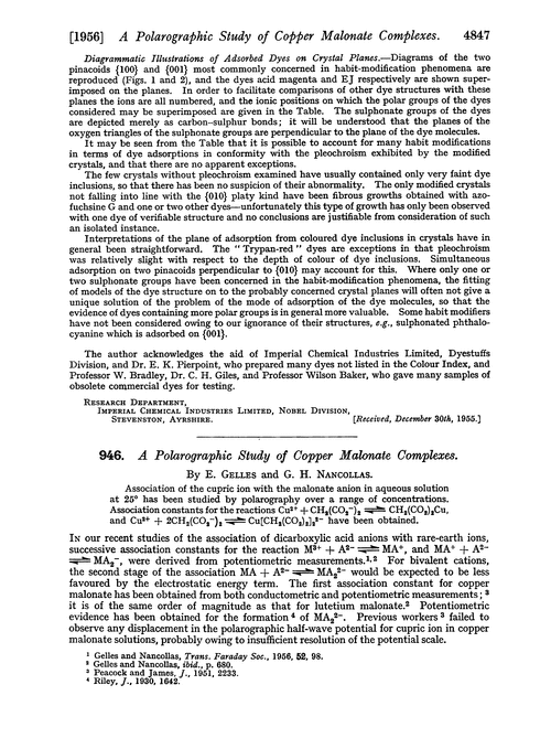 946. A polarographic study of copper malonate complexes