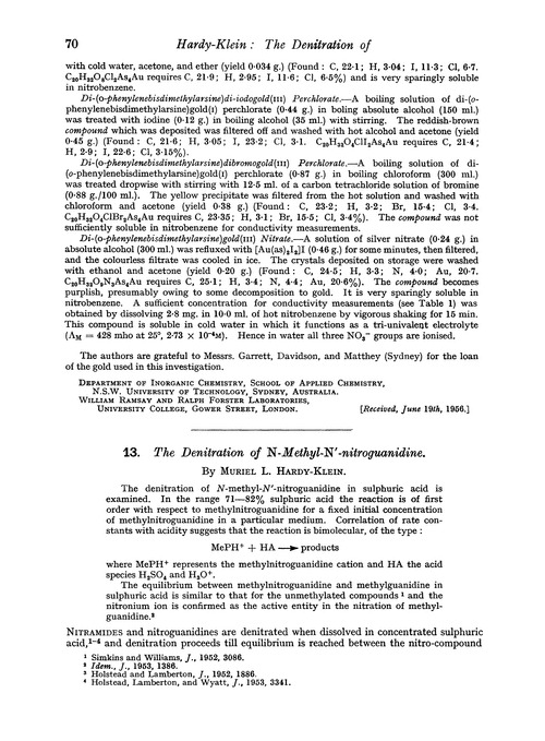 13. The denitration of N-methyl-N′-nitroguanidine