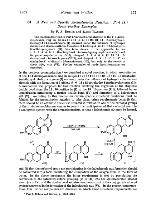 31. A new and specific aromatisation reaction. Part II. Some further examples