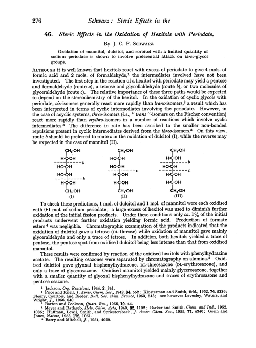 46. Steric effects in the oxidation of hexitols with periodate