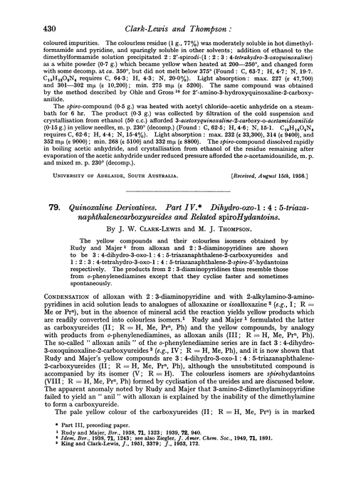 79. Quinoxaline derivatives. Part IV. Dihydro-oxo-1 : 4 : 5-triazanaphthalenecarboxyureides and related spirohydantoins