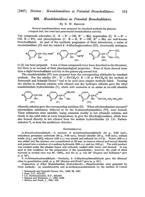 101. Mandelamidines as potential bronchodilators