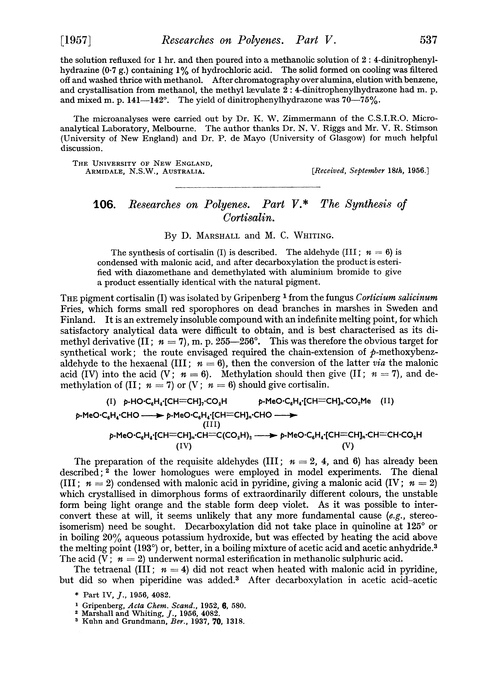 106. Researches on polyenes. Part V. The synthesis of cortisalin