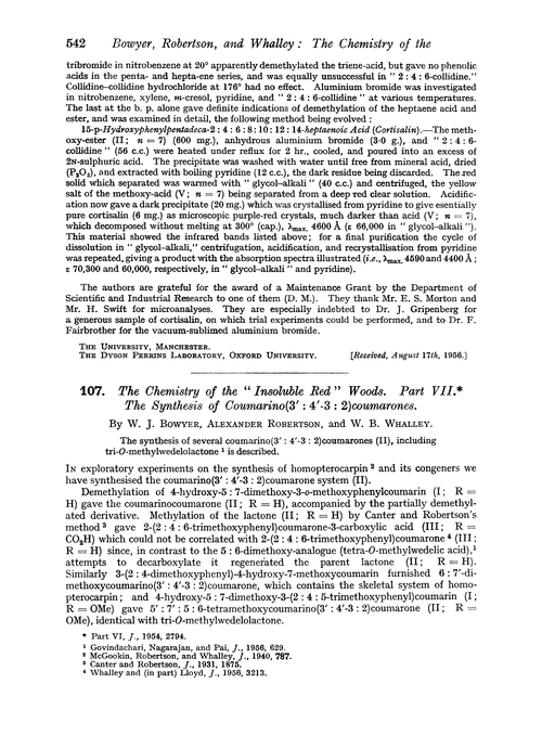 107. The chemistry of the “insoluble red” woods. Part VII. The synthesis of coumarino(3′:4′-3 : 2)coumarones