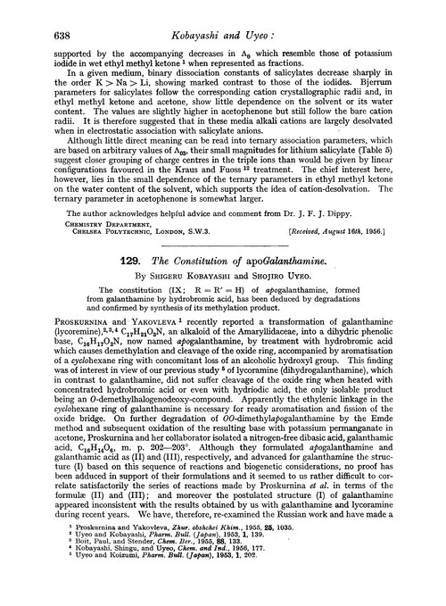 129. The constitution of apogalanthamine