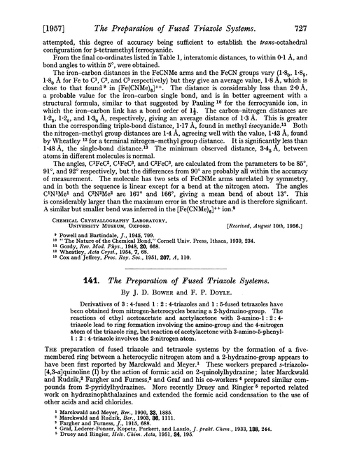 141. The preparation of fused triazole systems