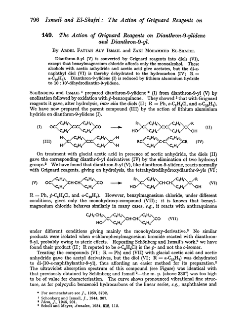 149. The action of Grignard reagents on dianthron-9-ylidene and dianthron-9-yl