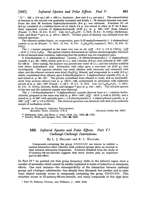 163. Infrared spectra and polar effects. Part V. Carbonyl–carbonyl interactions