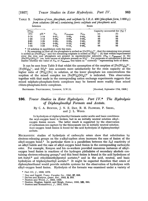 186. Tracer studies in ester hydrolysis. Part IV. The hydrolysis of diphenylmethyl formate and acetate