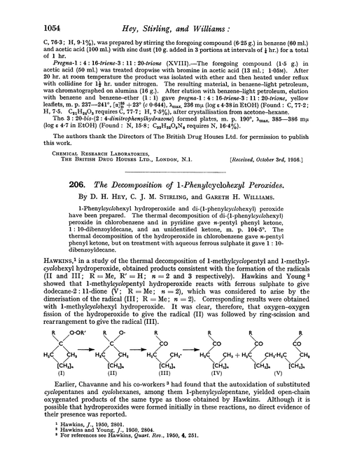 206. The decomposition of 1-phenylcyclohexyl peroxides