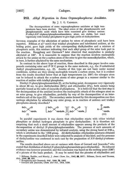 212. Alkyl migration in some organophosphorus amidates