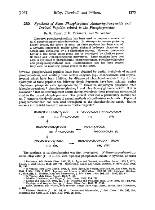 260. Synthesis of some phosphorylated amino-hydroxy-acids and derived peptides related to the phosphoproteins