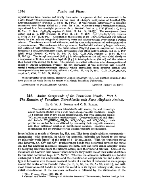 318. Amine compounds of the transition metals. Part I. The reaction of vanadium tetrachloride with some aliphatic amines