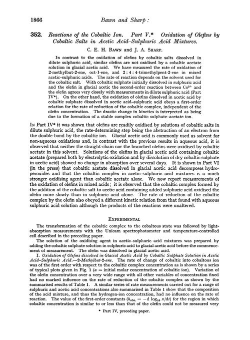 352. Reactions of the cobaltic ion. Part V. Oxidation of olefins by cobaltic salts in acetic acid–sulphuric acid mixtures