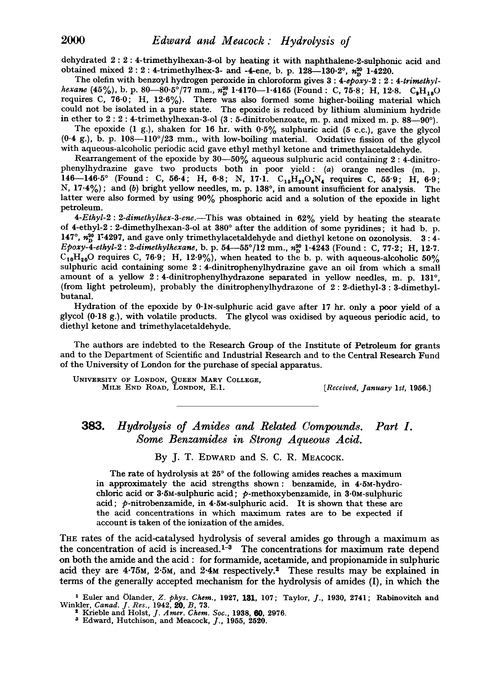 383. Hydrolysis of amides and related compounds. Part I. Some benzamides in strong aqueous acid