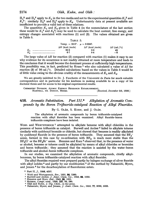 416. Aromatic substitution. Part III. Alkylation of aromatic compounds by the boron trifluoride-catalysed reaction of alkyl fluorides