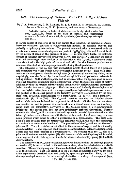 427. The chemistry of bacteria. Part IV. A C20-acid from violacein