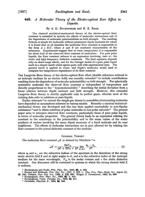 449. A molecular theory of the electro-optical Kerr effect in liquids