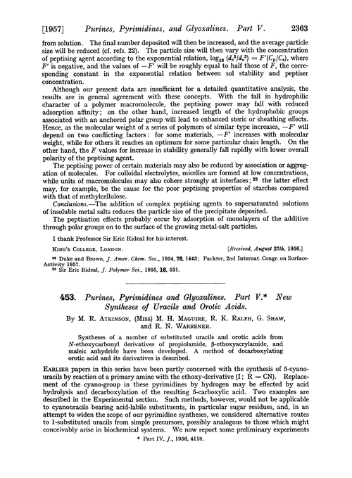 453. Purines, pyrimidines and glyoxalines. Part V. New syntheses of uracils and orotic acids