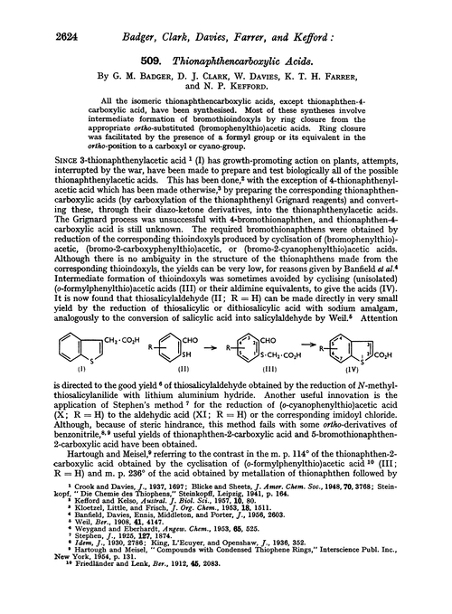 509. Thionaphthencarboxylic acids