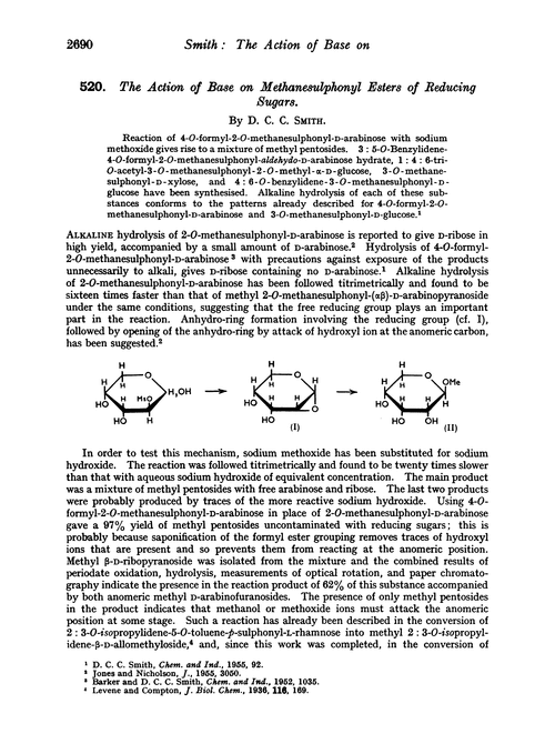 520. The action of base on methanesulphonyl esters of reducing sugars