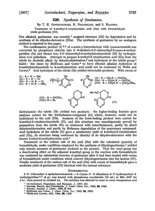 526. Synthesis of gentianine