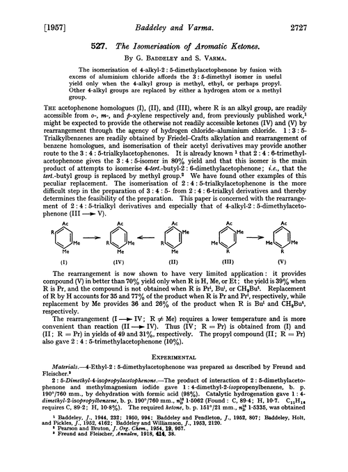 527. The isomerisation of aromatic ketones