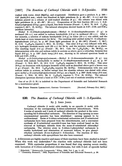 530. The reaction of carbonyl chloride with 1 : 2-epoxides