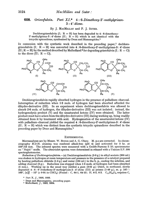 608. Griseofulvin. Part XI. 4 : 6-Dimethoxy-2′-methylgrisan- 3 : 4′-dione