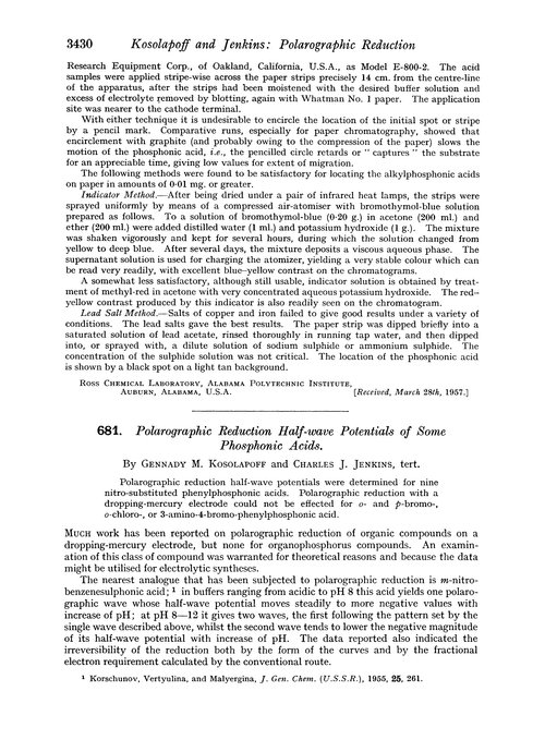 681. Polarographic reduction half-wave potentials of some phosphonic acids