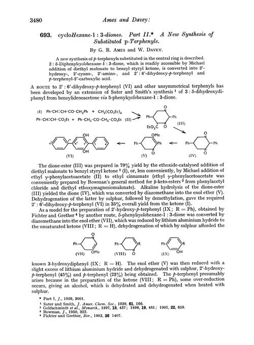 693. cycloHexane-1 : 3-diones. Part II. A new synthesis of substituted p-terphenyls
