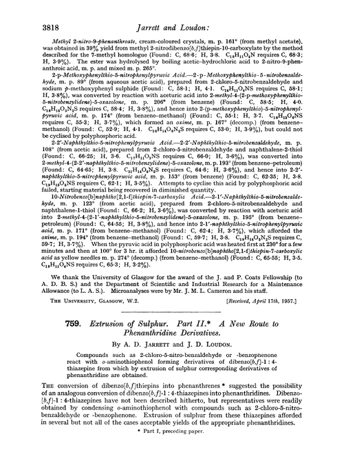 759. Extrusion of sulphur. Part II. A new route to phenanthridine derivatives