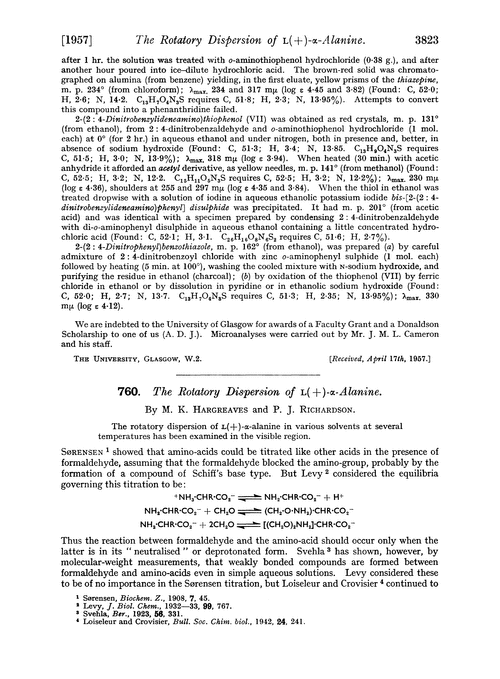 760. The rotatory dispersion of L(+)-α-alanine