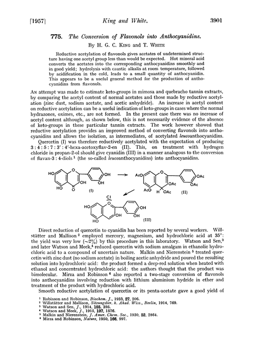 775. The conversion of flavonols into anthocyanidins