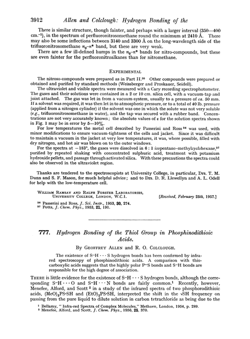 777. Hydrogen bonding of the thiol group in phosphinodithioic acids