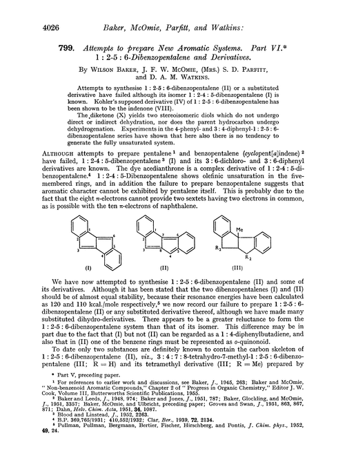 799. Attempts to prepare new aromatic systems. Part VI. 1 : 2-5 : 6-Dibenzopentalene and derivatives