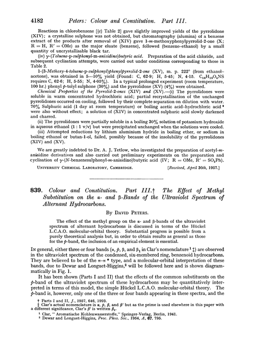 839. Colour and constitution. Part III. The effect of methyl substitution on the α- and β-bands of the ultraviolet spectrum of alternant hydrocarbons
